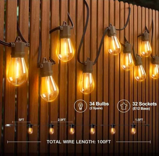 ✨ addlon 100FT Outdoor String Lights with Remote (30+2 Bulbs) - photo 4
