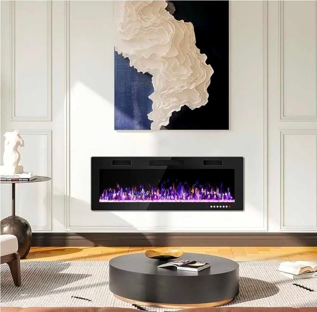 50" UltraThin Electric Fireplace Recessed & Wall Mounted - photo 2