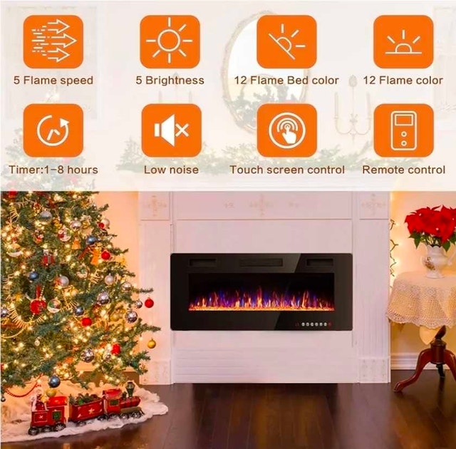 50" UltraThin Electric Fireplace Recessed & Wall Mounted - photo 4