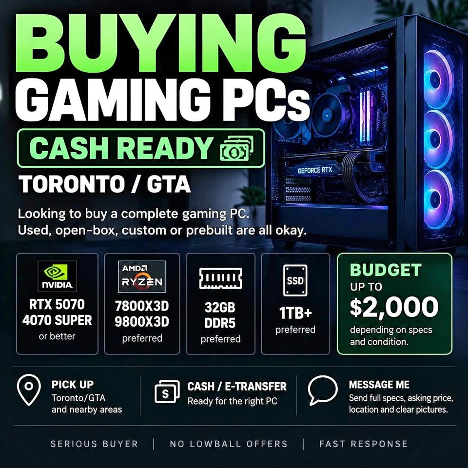 BUYING GAMING PC — CASH READY