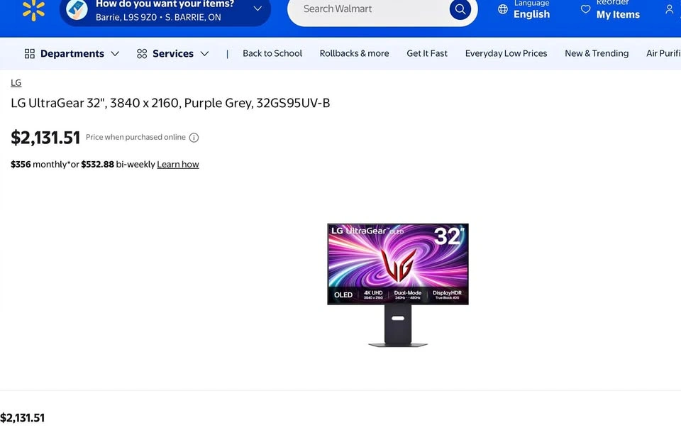 LG UltraGear 32GS95UV-B 4K OLED 240Hz/480Hz Monitor