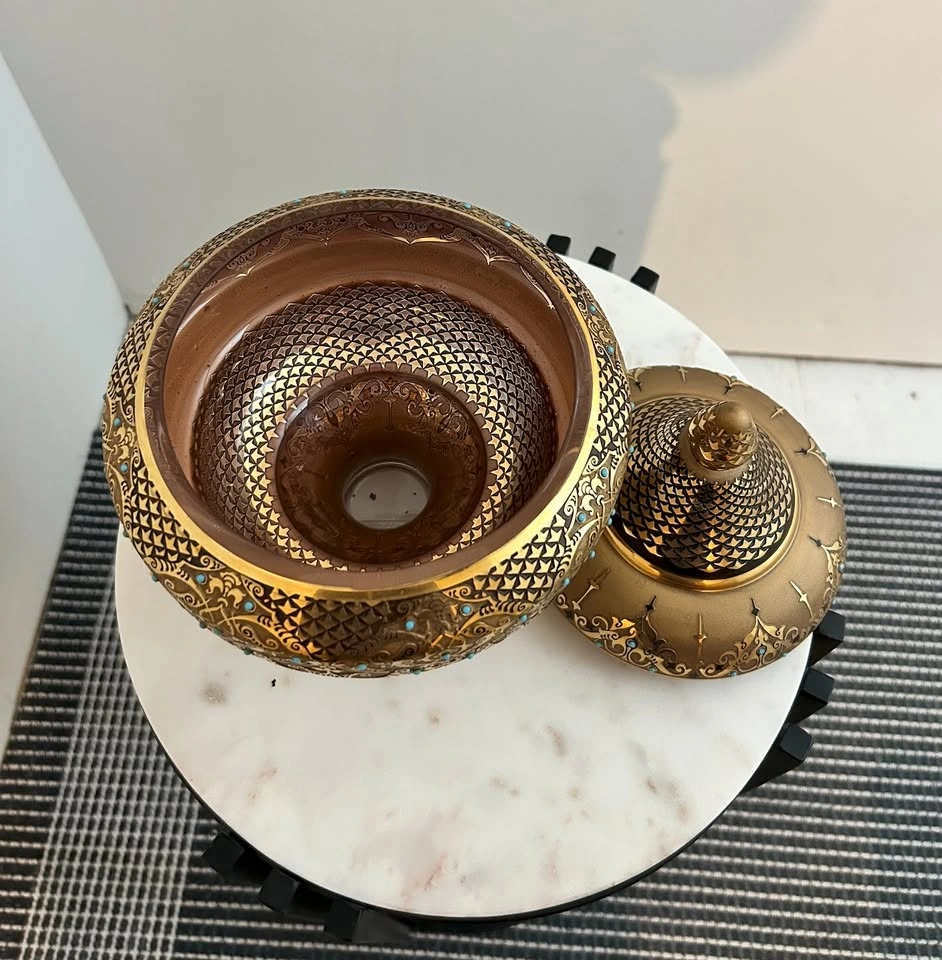 Rare Vintage Paşabahçe Reyya Decorative Lidded Vessel - photo 2