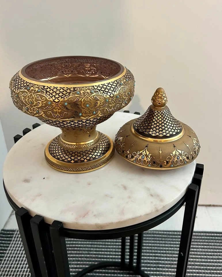 Rare Vintage Paşabahçe Reyya Decorative Lidded Vessel - photo 3