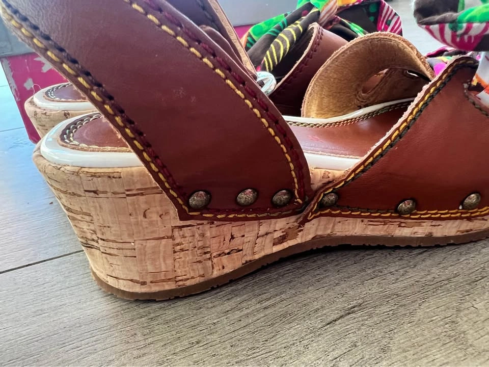Miss Sixty Leather Wedge Sandals Size 33 - photo 4