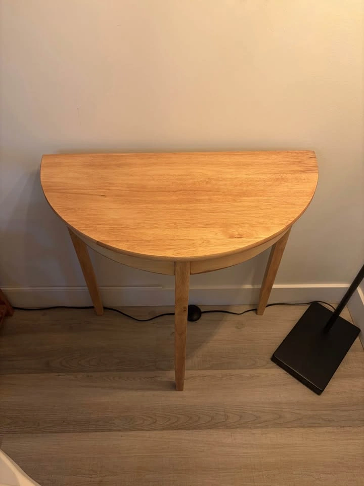 Light Wood Demilune Console Table - photo 2