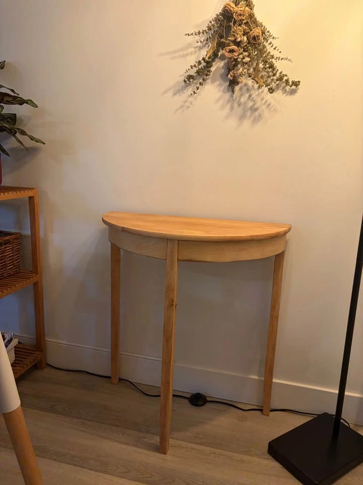 Light Wood Demilune Console Table - photo 4