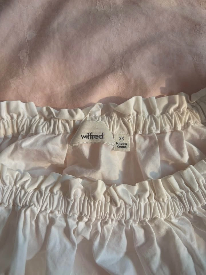 Aritzia Wilfred xs Babydoll Summer Off Shoulder Garlance Top - photo 3