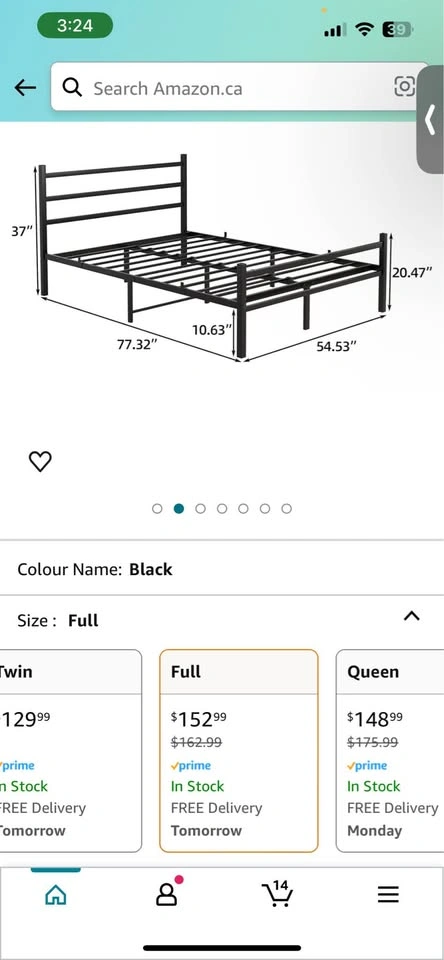 Full Size Metal Bed Frame with Headboard and Footboard - photo 4