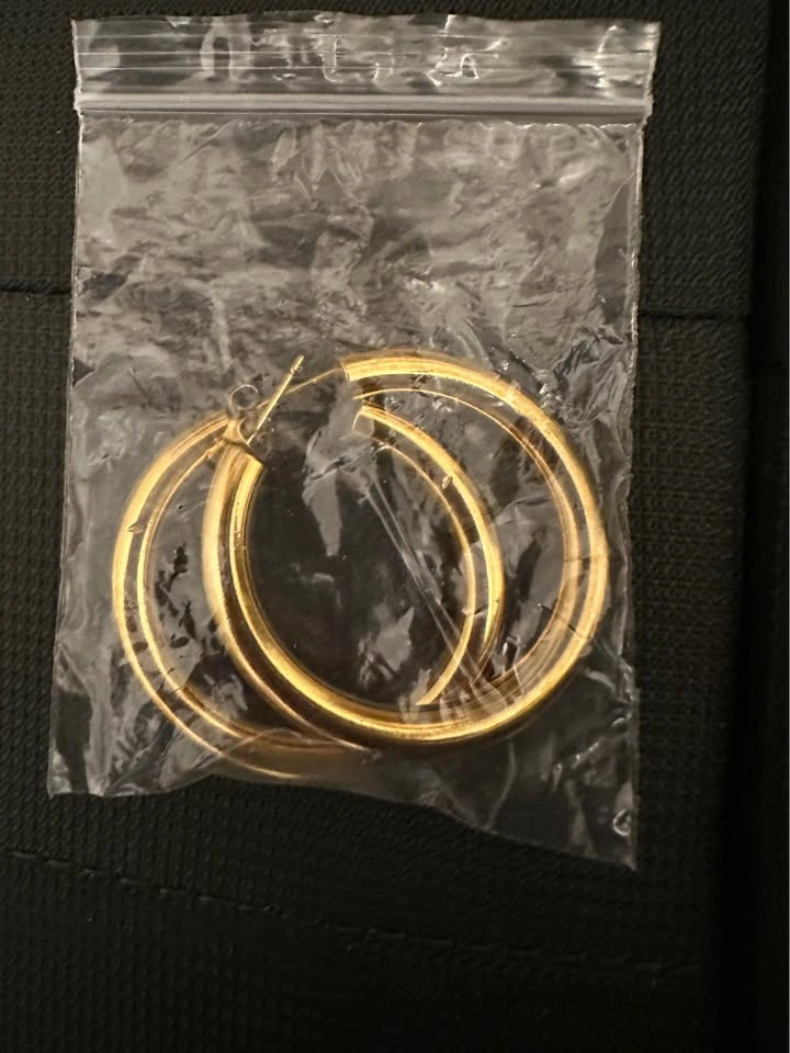 Nominal Solid Chunky Gold Plated 40mm Hoop Earrings - photo 3