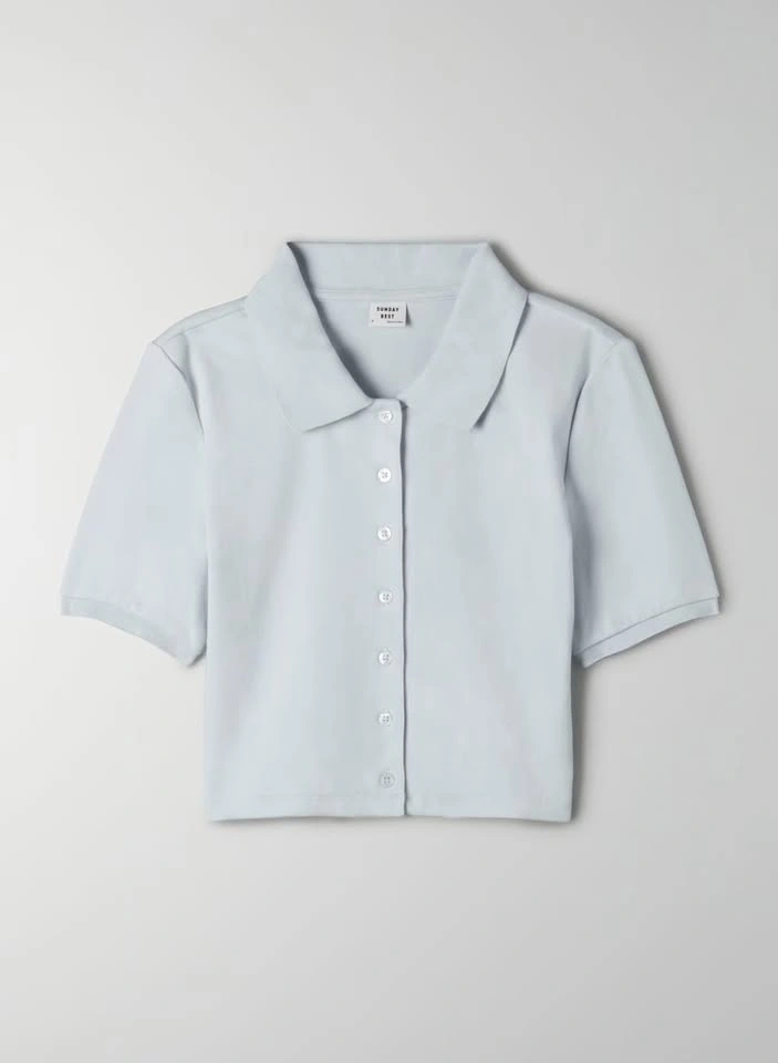 Aritzia Sunday xs Best Cropped Button up Audio Top - photo 4
