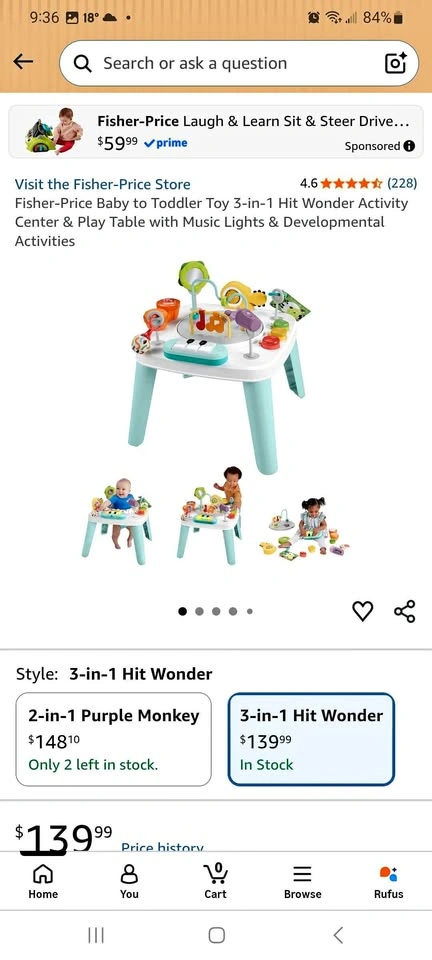 Fisher-Price 3-in-1 Hit Wonder Activity Center