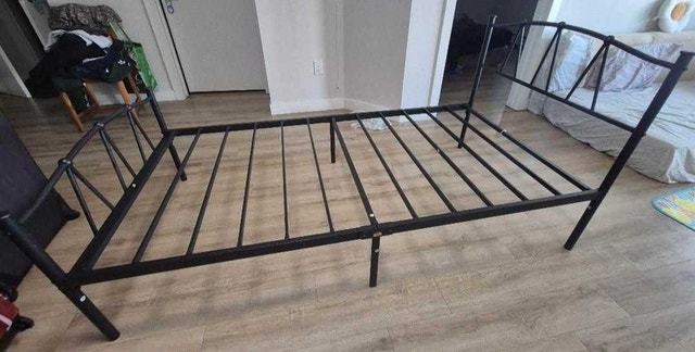 Twin Metal Bed Frame with Headboard and Footboard