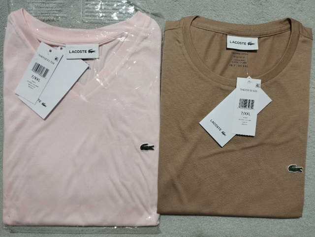 New Men's Lacoste Tshirt V neck Round neck
