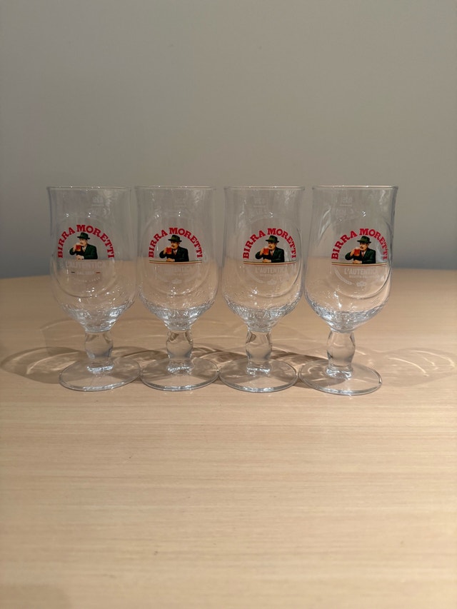 Birra Moretti Beer Glasses