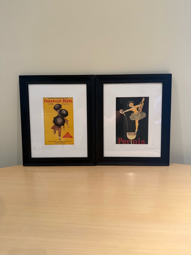 Pair of Framed Vintage French Advertising Posters - Parapluie-Re