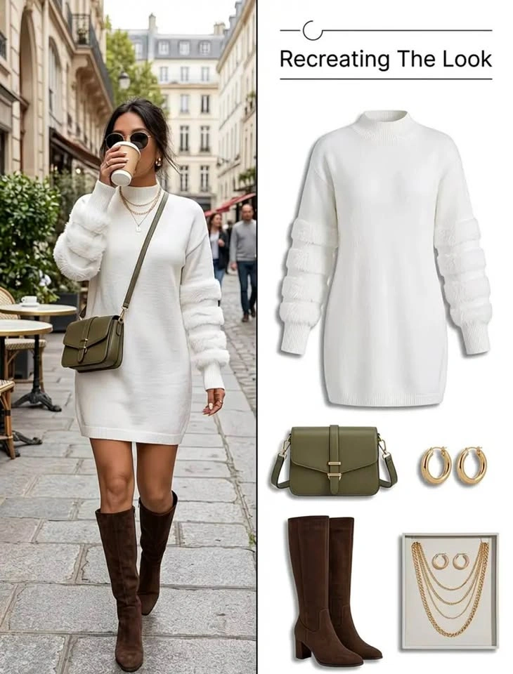 Chic autumn/ winter sweater dress!