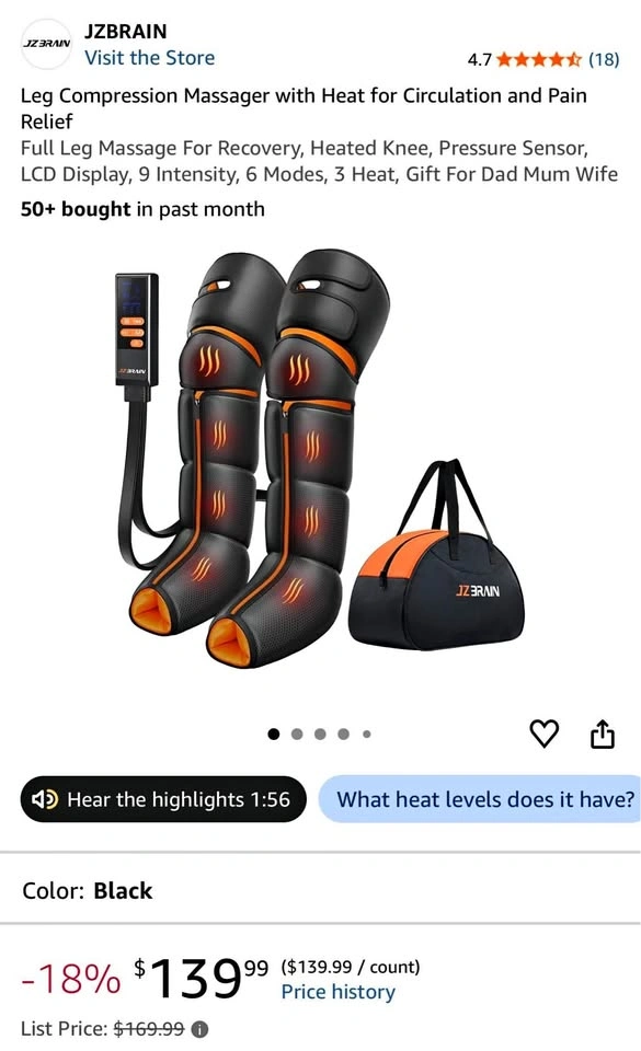 Leg Compression Massager with Heat