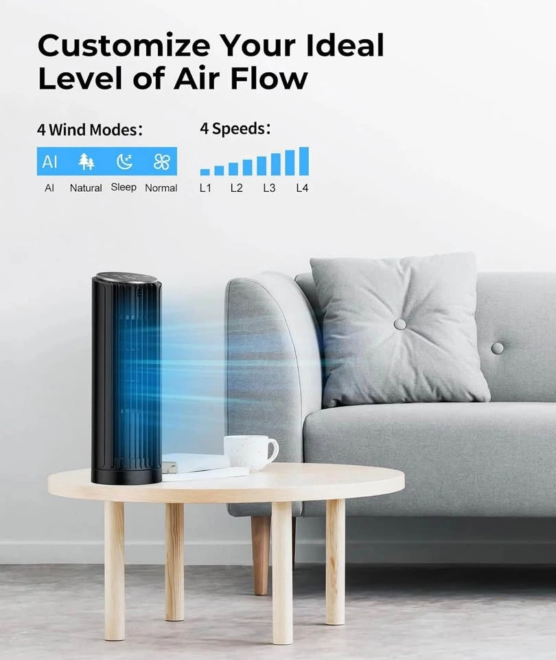 Tower Fan for Bedroom, 23ft/s Fans with Remote, 70° Oscillating - photo 2