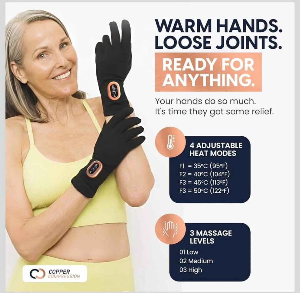 VIBRATING & HEAT MASSAGING GLOVES (L/XL) - photo 2