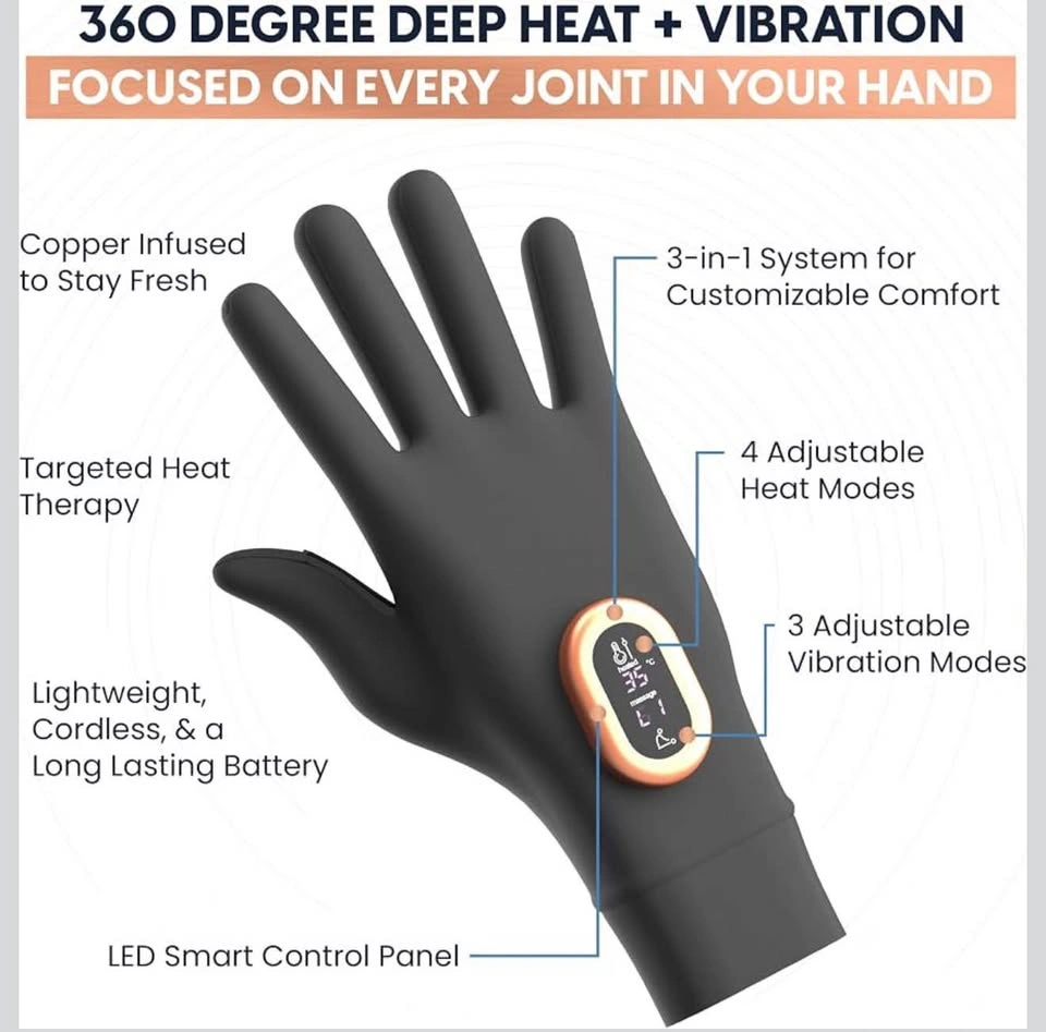 VIBRATING & HEAT MASSAGING GLOVES (L/XL) - photo 3