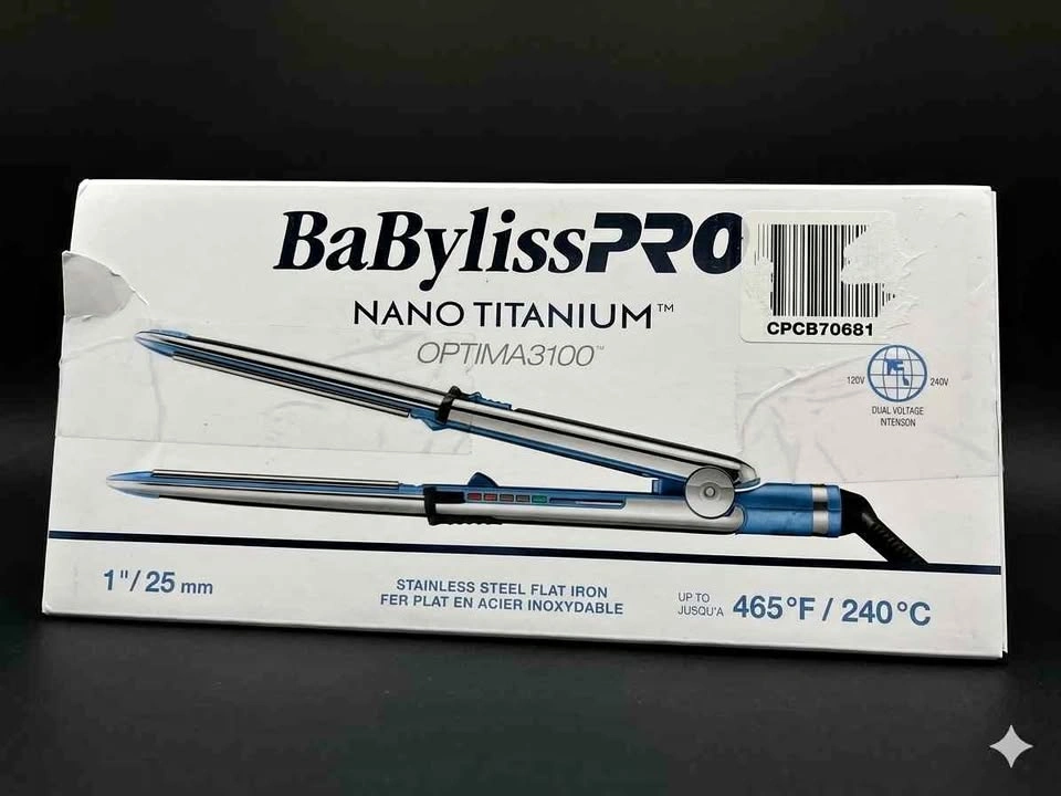 BaBylissPRO Nano Titanium Optima3100 1" Flat Iron – Like New
