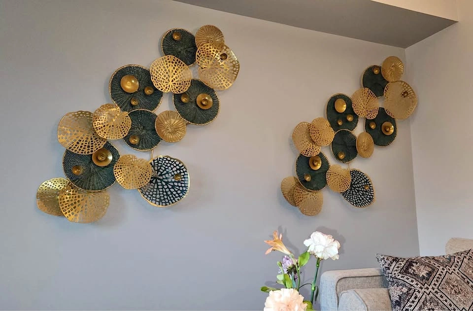 Large Teal & Gold Wall Art - 175$ Each