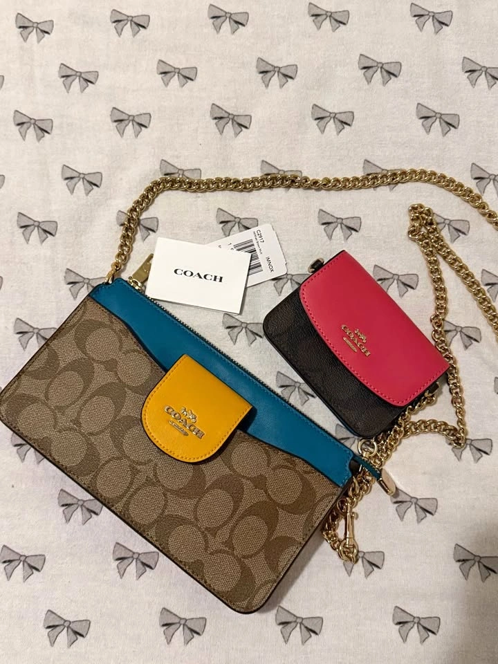 Poppy Signature Leather Coin Pouch Crossbody Bag