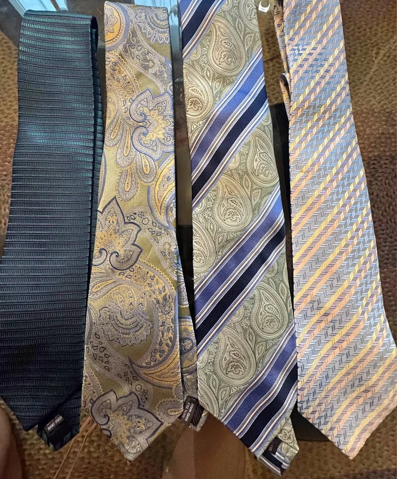 Lot of 4 Premium Men's 100% Silk Neckties – Handmade