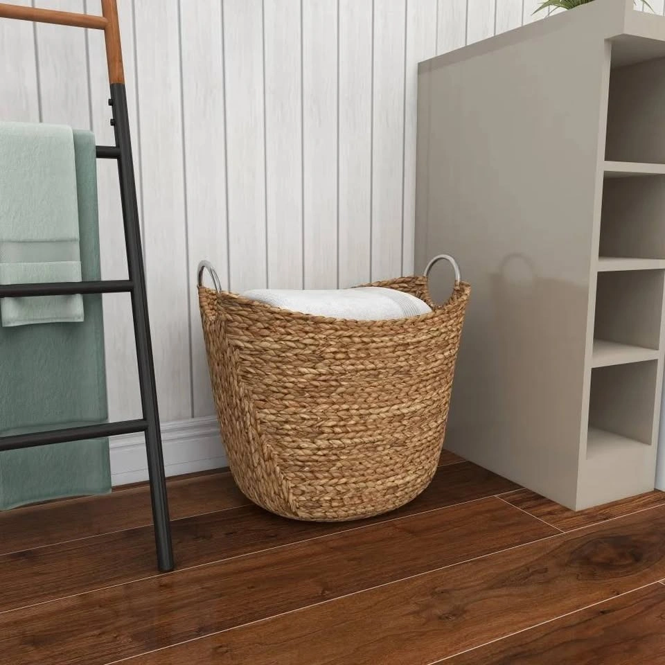Milnor Seagrass Handmade Woven Storage Basket – Brown/Silver - photo 3
