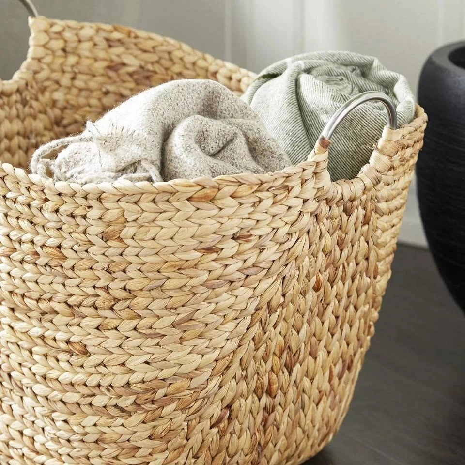 Milnor Seagrass Handmade Woven Storage Basket – Brown/Silver - photo 5