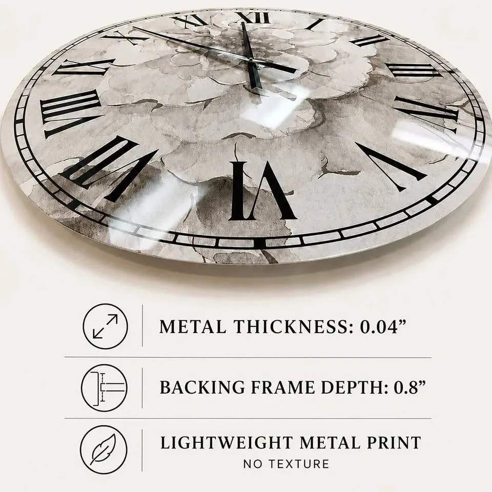 Cosmic Fractal Flowers Wall Clock - Medium - Light Blue - photo 4