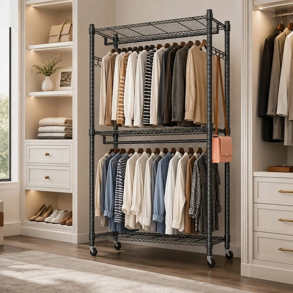 Kaylia 47.2” Rolling Clothes Rack – Black | Brand New in Box - photo 2