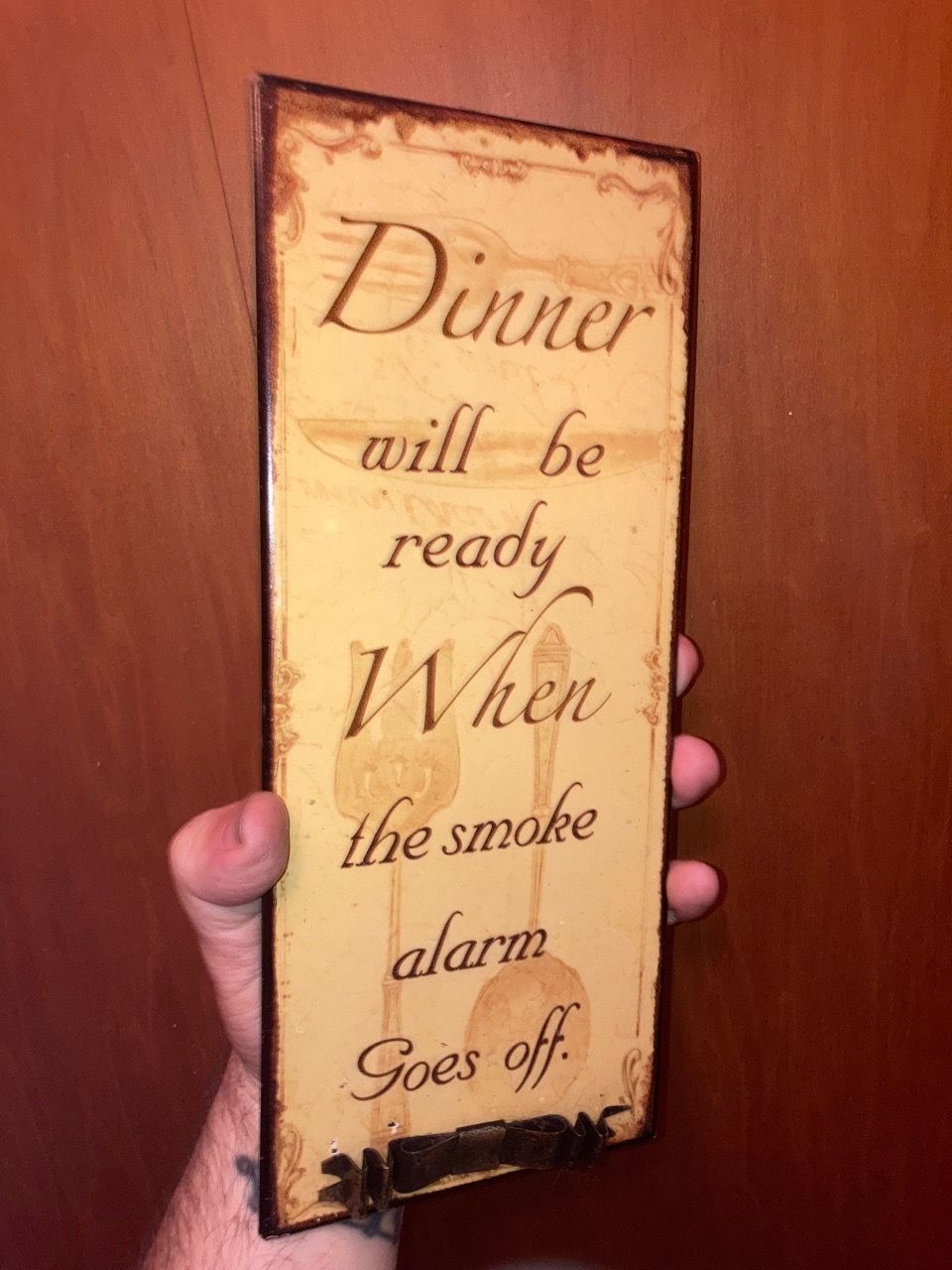 5”x12” Metal “Dinner Will Be Ready” Kitchen Sign