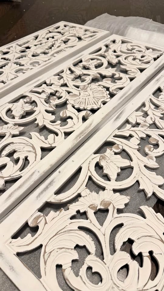 Wooden Handmade Intricately Carved Floral Wall Decor – Set of 3