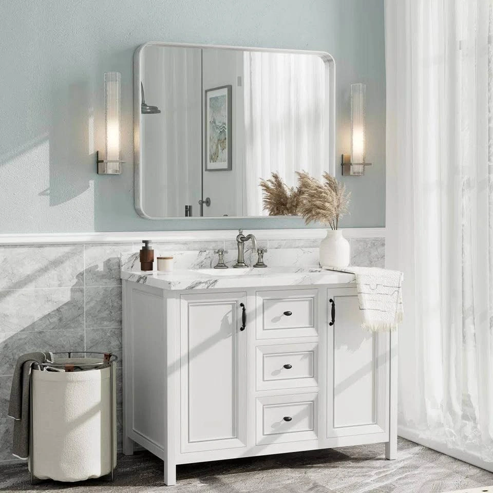 Aevar 40” x 32” Silver Wall Mirror – Tempered Glass