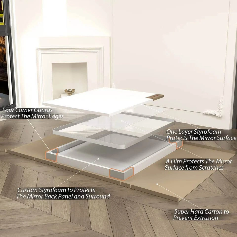 Aevar 40” x 32” Silver Wall Mirror – Tempered Glass - photo 4