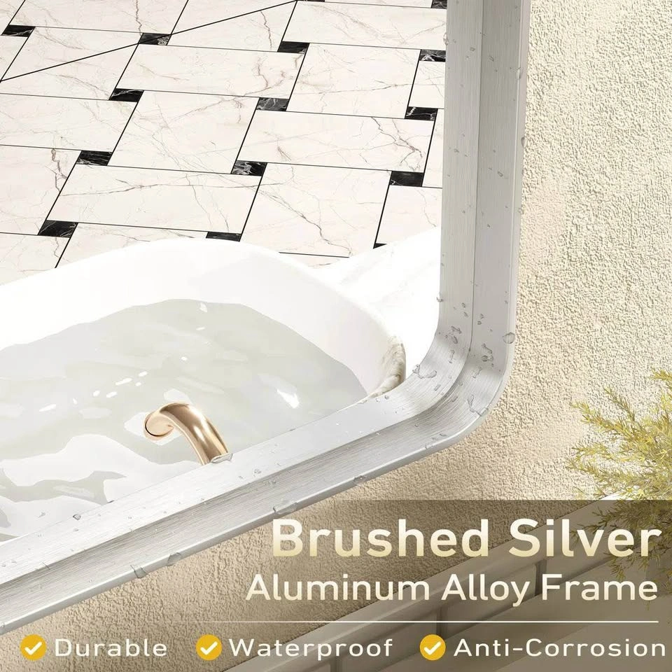 Aevar 40” x 32” Silver Wall Mirror – Tempered Glass - photo 5