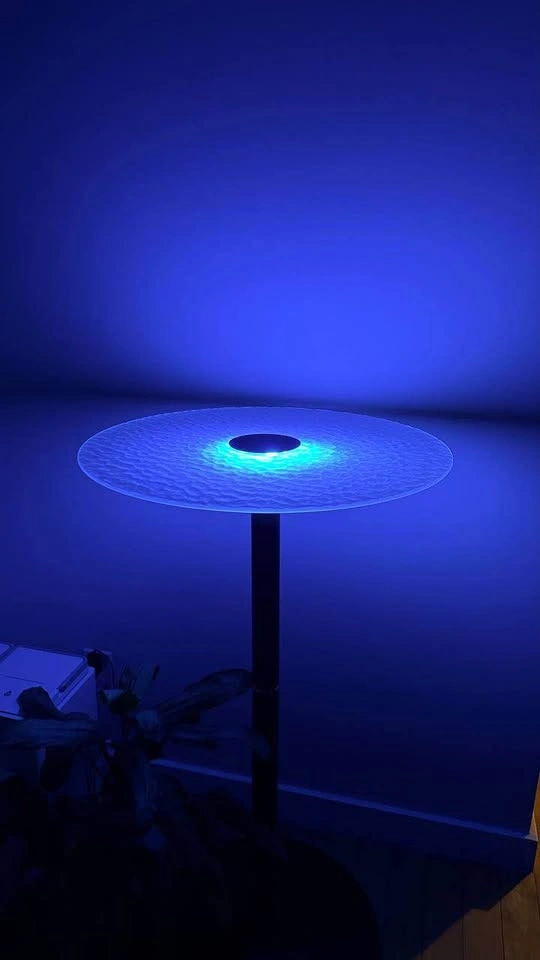 VASAGLE Set of 2 LED Round Bar Tables – Glass Top, 41” Tall - photo 3