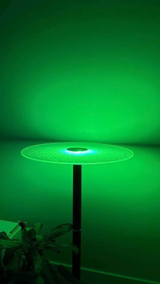 VASAGLE Set of 2 LED Round Bar Tables – Glass Top, 41” Tall - photo 4