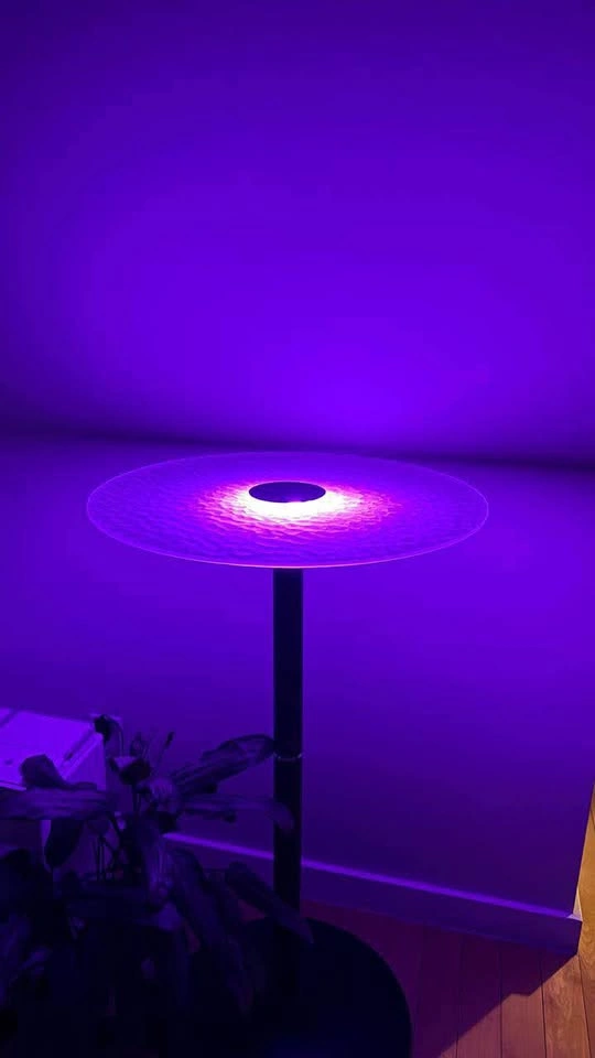 VASAGLE Set of 2 LED Round Bar Tables – Glass Top, 41” Tall - photo 5