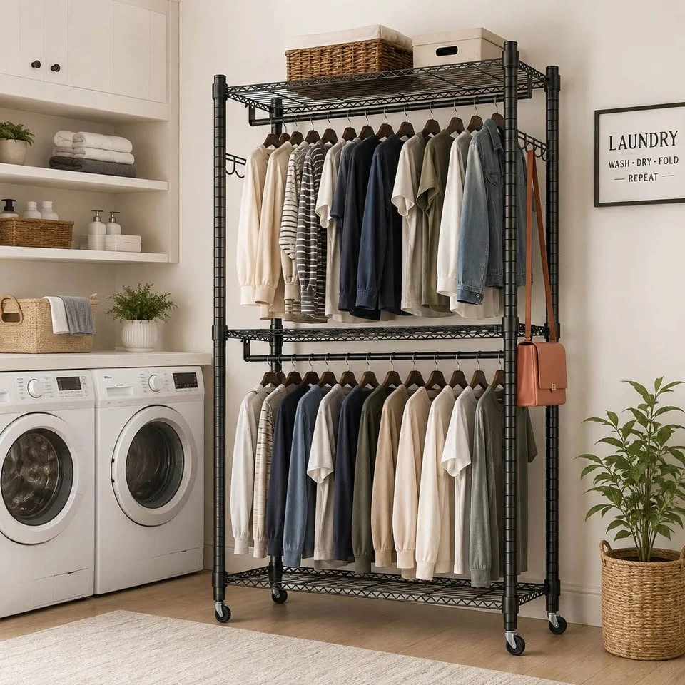Kaylia 47.2” Rolling Clothes Rack – Black | Brand New in Box - photo 3