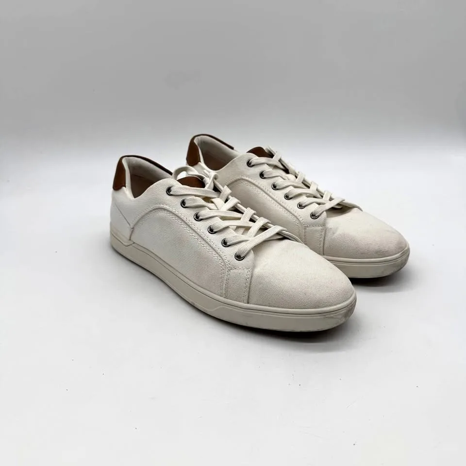 Bruno Marc Men's White Canvas Sneakers -Size 10.5 US / 44 EU thumbnail