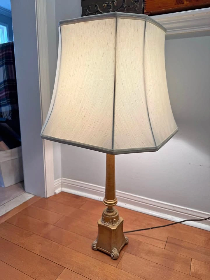 Vintage Gold Table Lamp with Shade