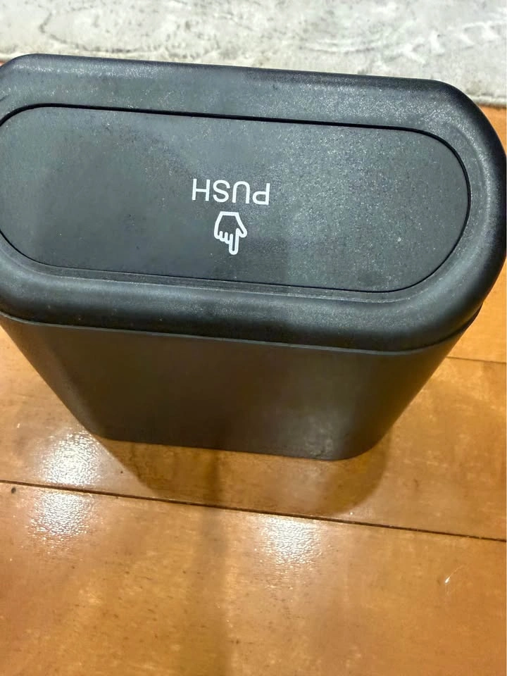 Black Car Trash Can with Push Lid - photo 2