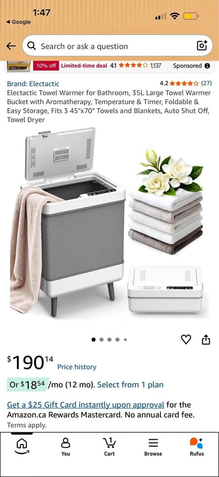 Electactic Towel Warmer Bucket