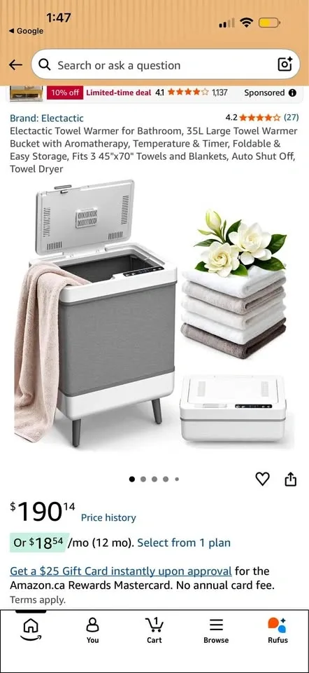 Electactic Towel Warmer Bucket