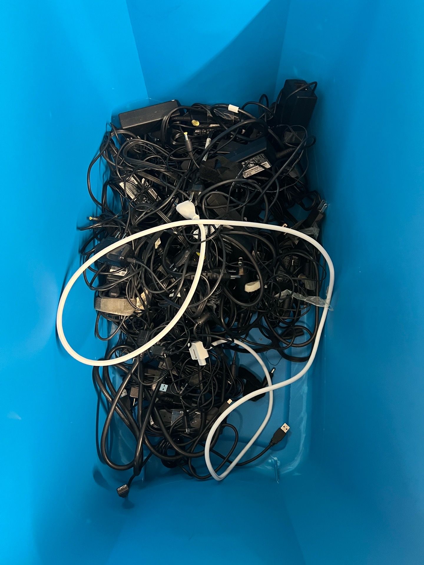 Mix of laptops chargers