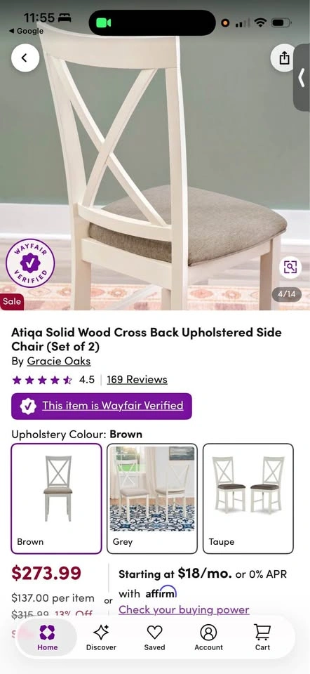Gracie Oaks Atiqa Solid Wood Cross Back Side Chairs (Set of 4)