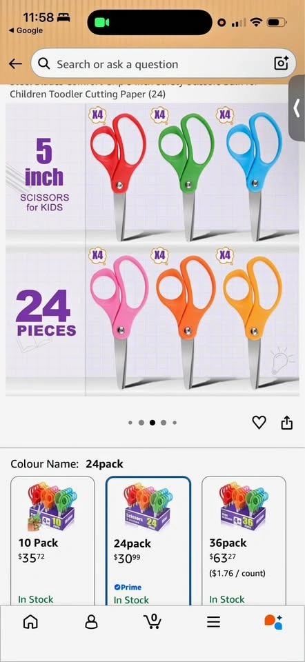 24-Pack 5-Inch Kids Scissors