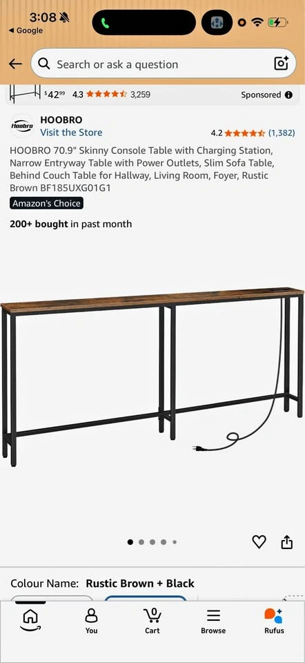 HOOBRO Skinny Console Table
